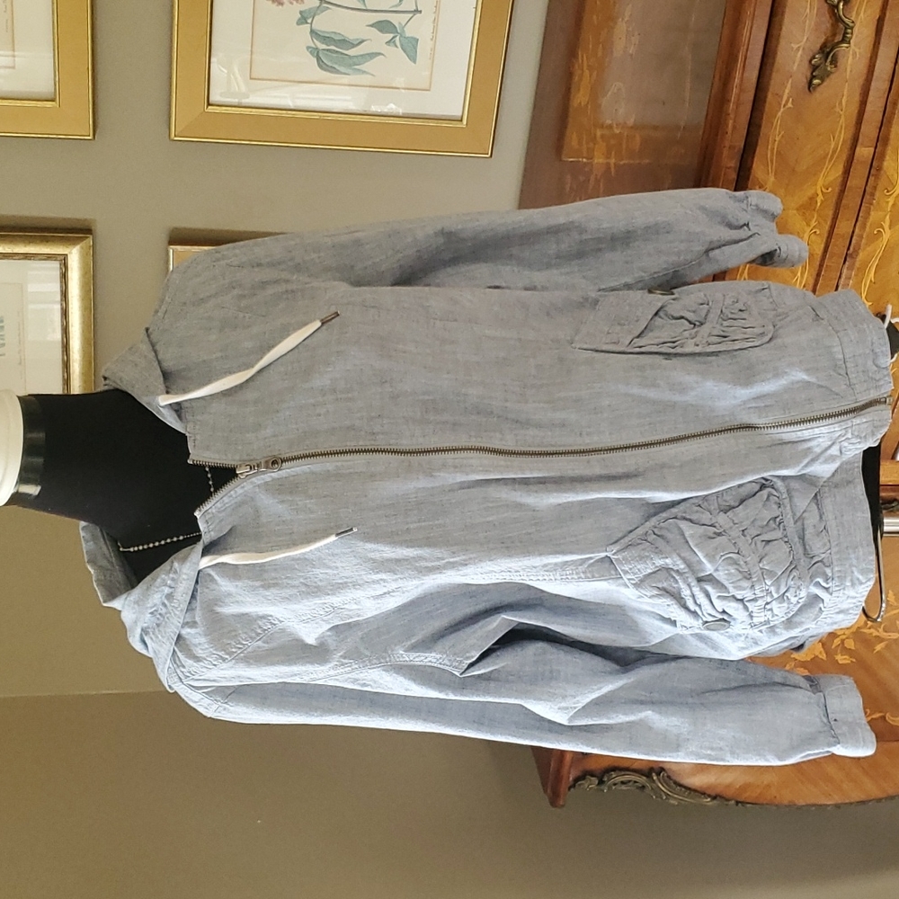 CJ BANKS BLUE JEAN HOODED JACKET